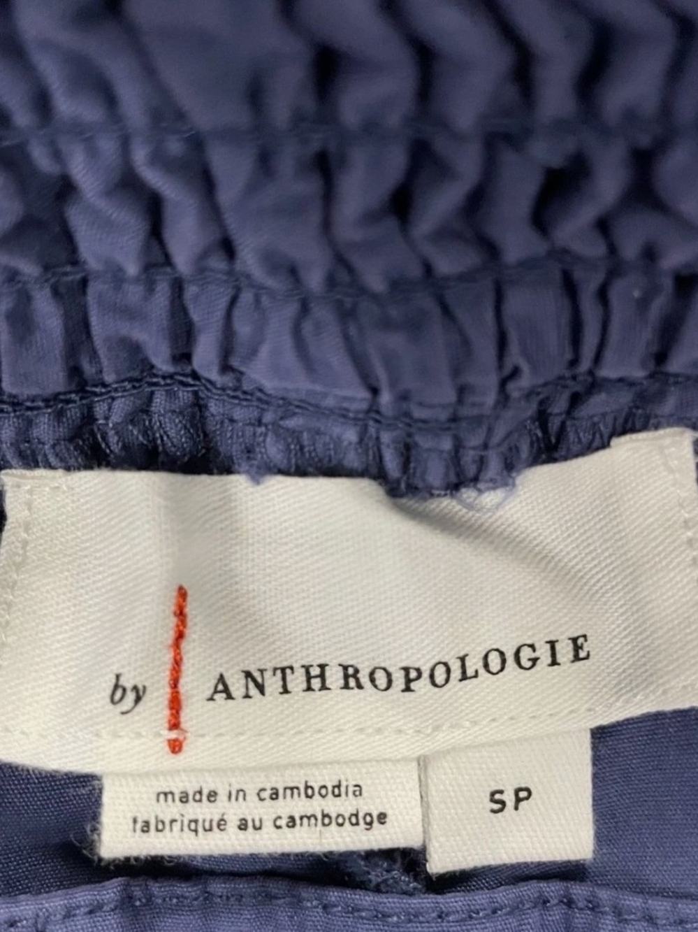 Anthropologie Ruched Poplin Parachute Pants Women's Size SP Navy - Picture 2 of 9